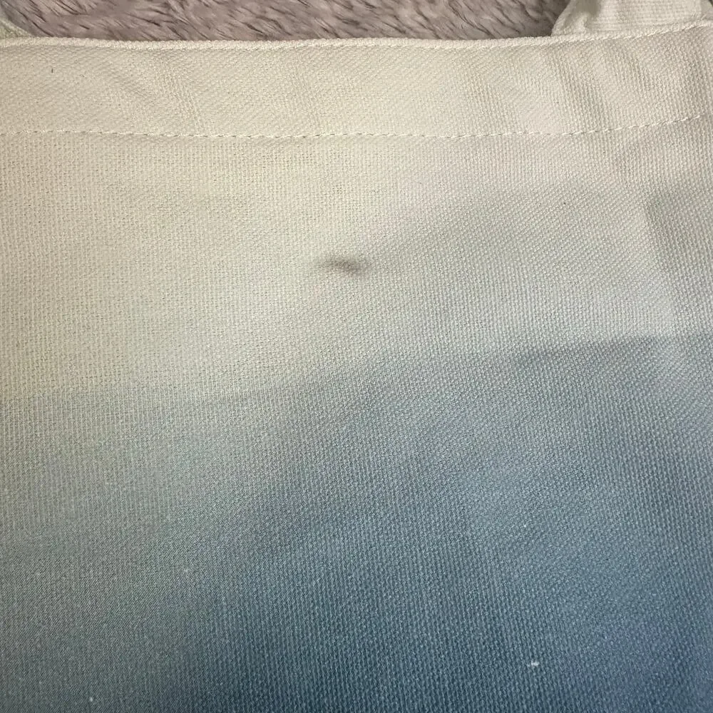 Athleta Blue White Ombre Beach Tote Bag 100% Cotton - Picture 6 of 6